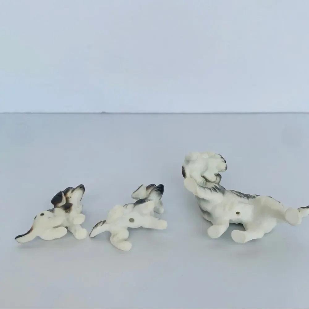 Vintage Miniature Cocker Spaniel Porcelain Figurines